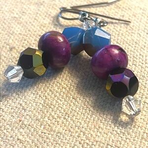 Purple Passion Crystal Earrings.